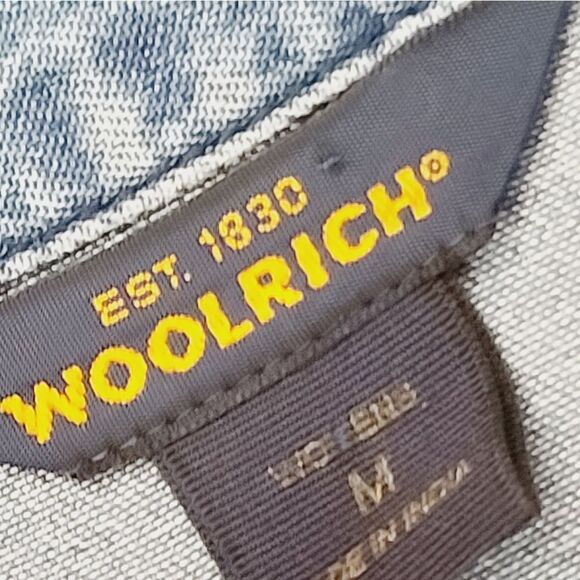 Woolrich Denim Long Sleeve Monotone Embroidered Button Down Shirt - Picture 6 of 13